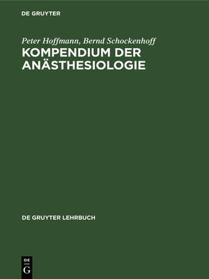 cover image of Kompendium der Anästhesiologie